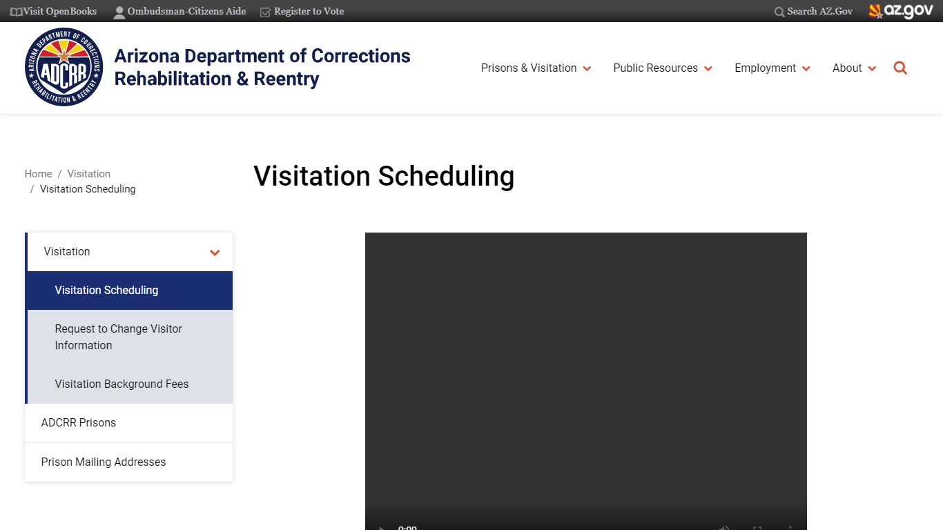 Visitation Scheduling | Arizona Department of Corrections ...