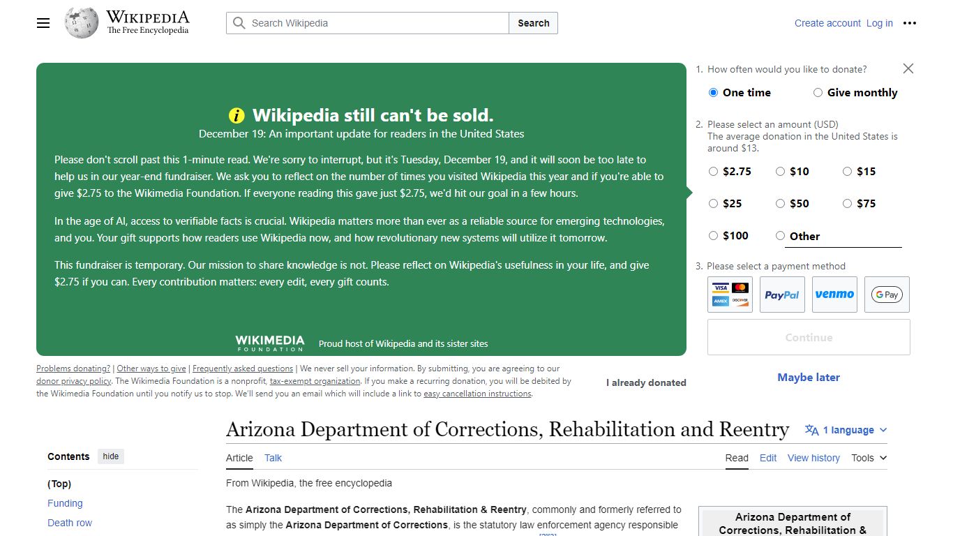 Arizona Department of Corrections, Rehabilitation and Reentry